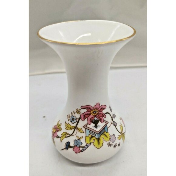 Aristocrat England Fine Bone China Hand Painted Bud Vase 4 1/4" - Picture 2 of 12